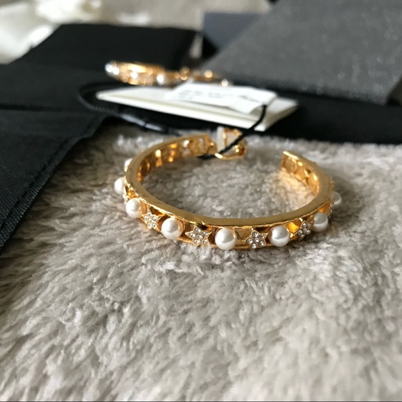 SOLD Chanel clip on earrings hoop crystal pearl - Picture 2 of 6